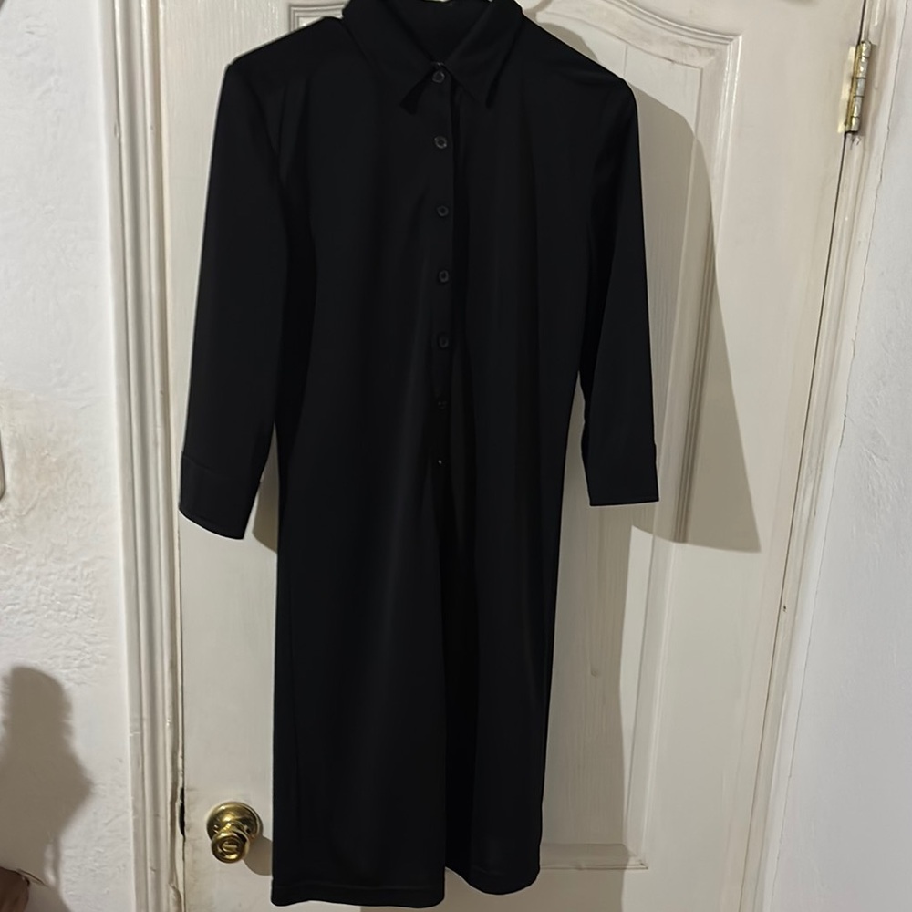 Express Black 3/4 Sleeve Dress Shirt